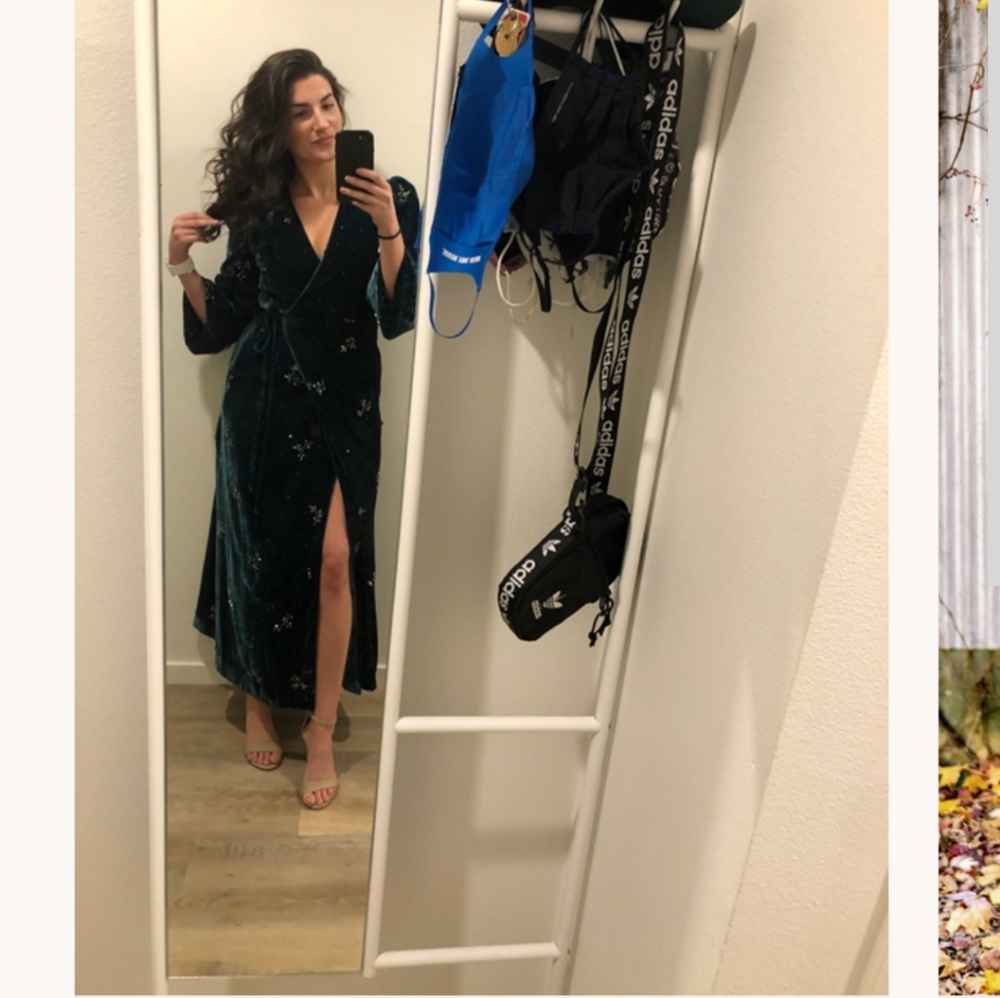 Divine heritage embellished velvet wrap dress - Picture 16 of 17